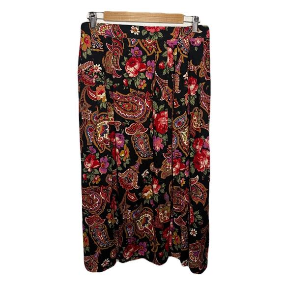 Vintage Binder Sportswear Floral Paisley Midi Skirt Women’s 2X (US 18) - Picture 2 of 6